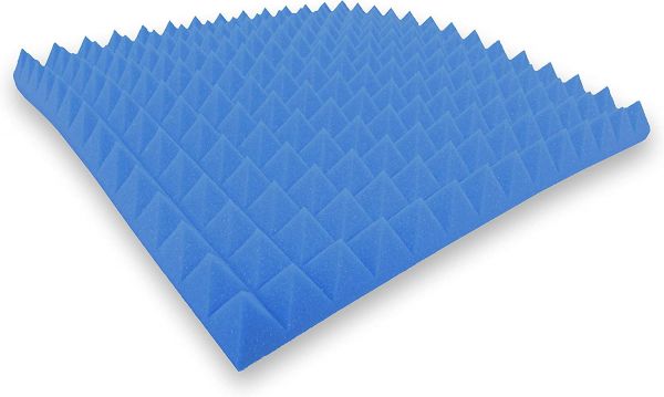 Akustikpur - Akustikschaumstoff Pyramidenschaumstoff Color Blau SELBSTKLEBEND - (ca. 49 x 49 x 5 cm) Schalldämmmatten zur effektiven Akustik Dämmung