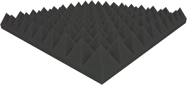 Akustikpur - ca. 48,5 cm x 48,5 cm x 6 cm - Pyramiden Akustikschaumstoff,(Anthrazit/Schwarz) Akustik Schaumstoff,Akustik Dämmung