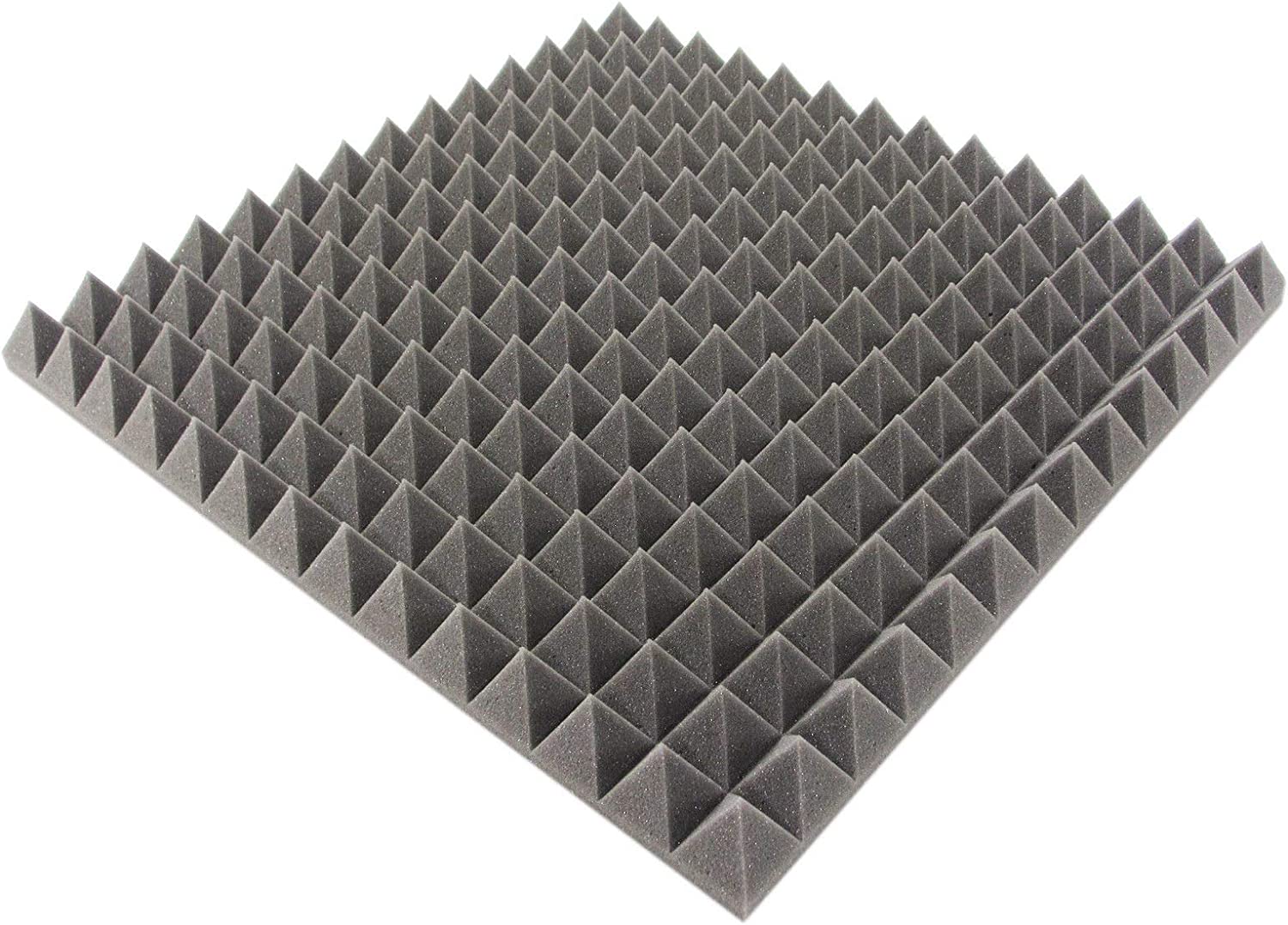 Akustikpur - DIN MVSS302 Flammhemmend - Akustikpur - Akustikschaumstoff  Pyramidenschaumstoff - Schalldämmmatten zur effektiven Akustik Dämmung ca.  49 cm x 49 cm x 5 cm, Akustikschaumstoffe